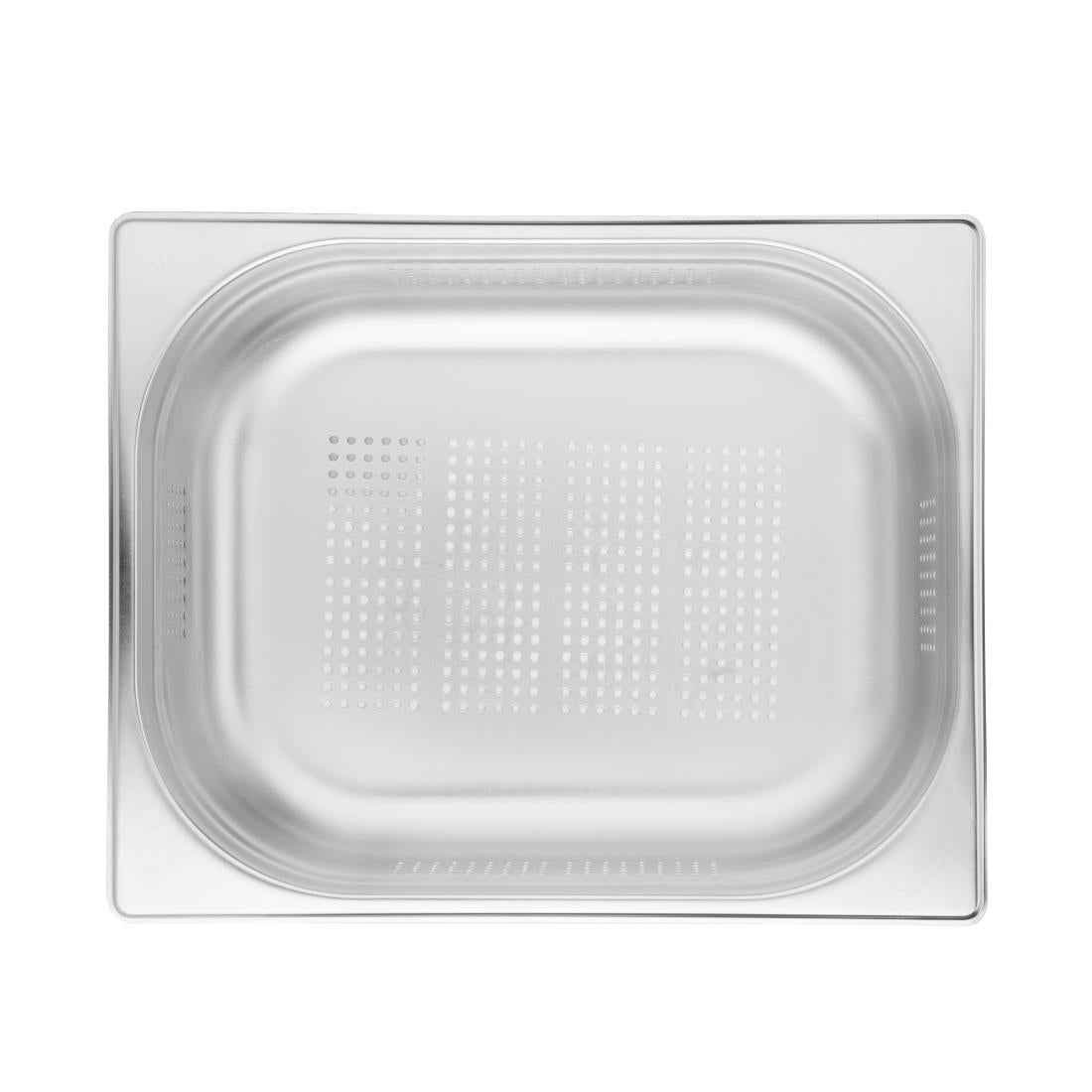 Vogue Stainless Steel Perforated 1/2 Gastronorm Pan 100mm