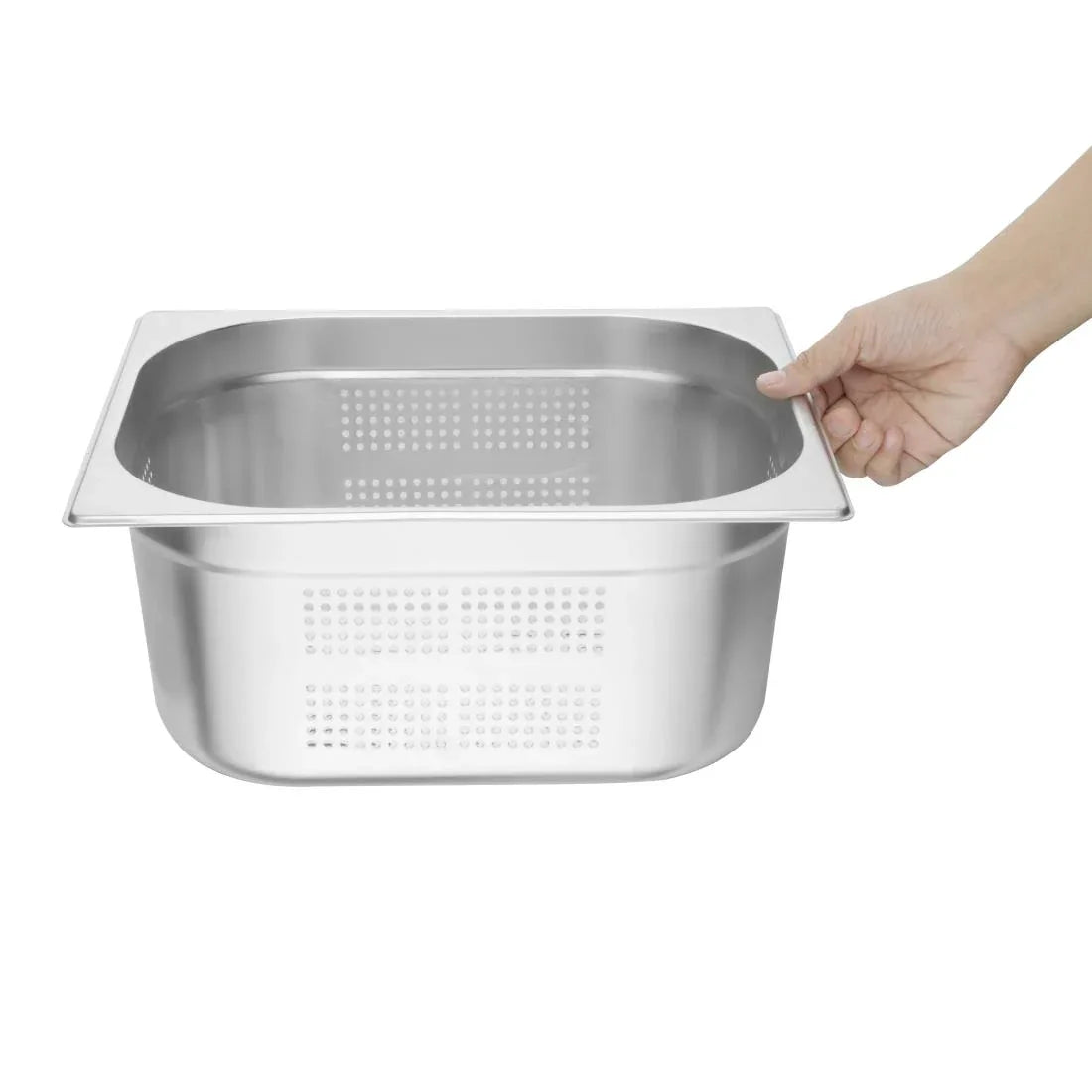 K846 Vogue Stainless Steel Perforated 1/2 Gastronorm Pan 150mm - JD Catering Equipment Solutions Ltd