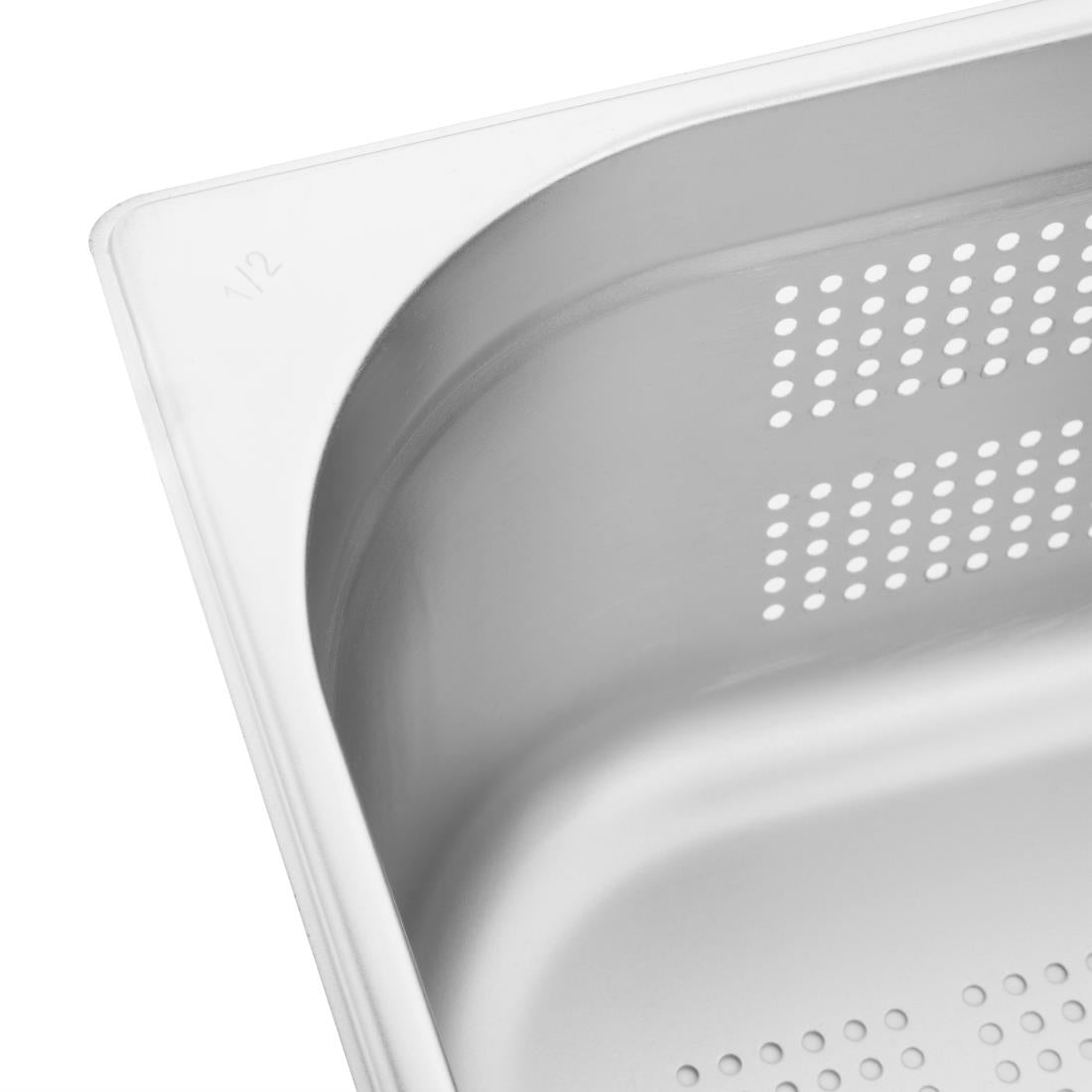 K846 Vogue Stainless Steel Perforated 1/2 Gastronorm Pan 150mm