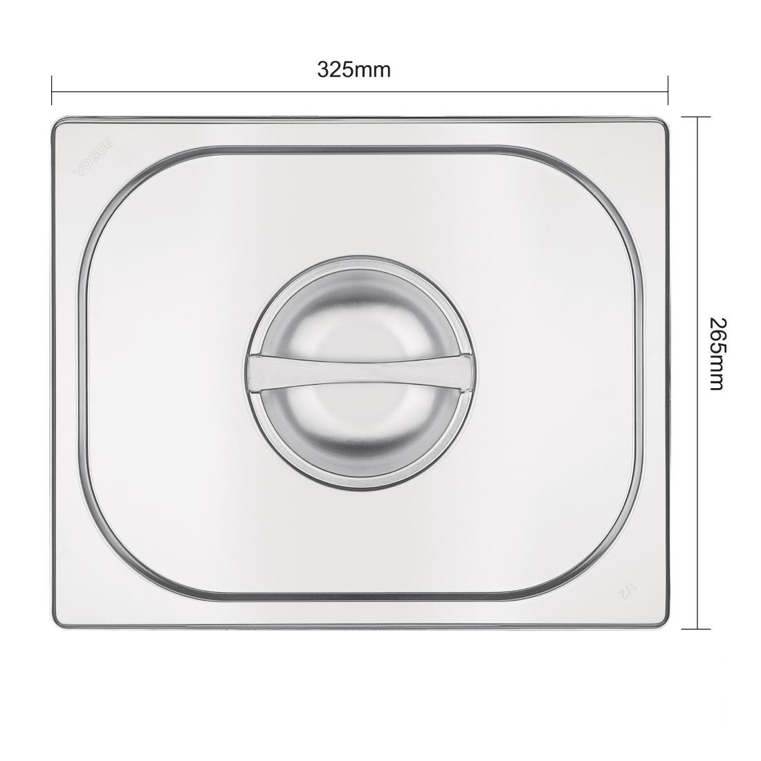 K931 Vogue Stainless Steel 1/2 Gastronorm Lid