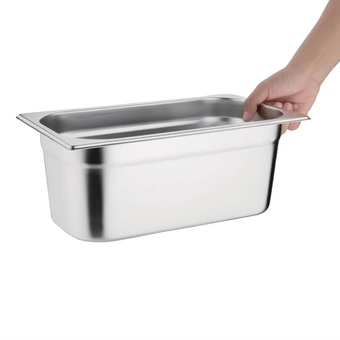 K933 Vogue Stainless Steel 1/3 Gastronorm Pan 100mm - JD Catering Equipment Solutions Ltd