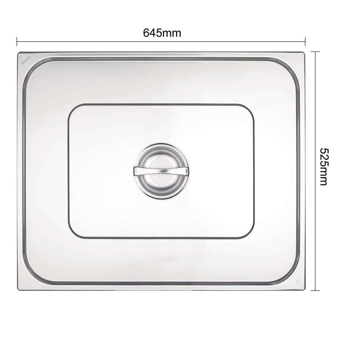 K939 Vogue Stainless Steel 2/1 Gastronorm Lid