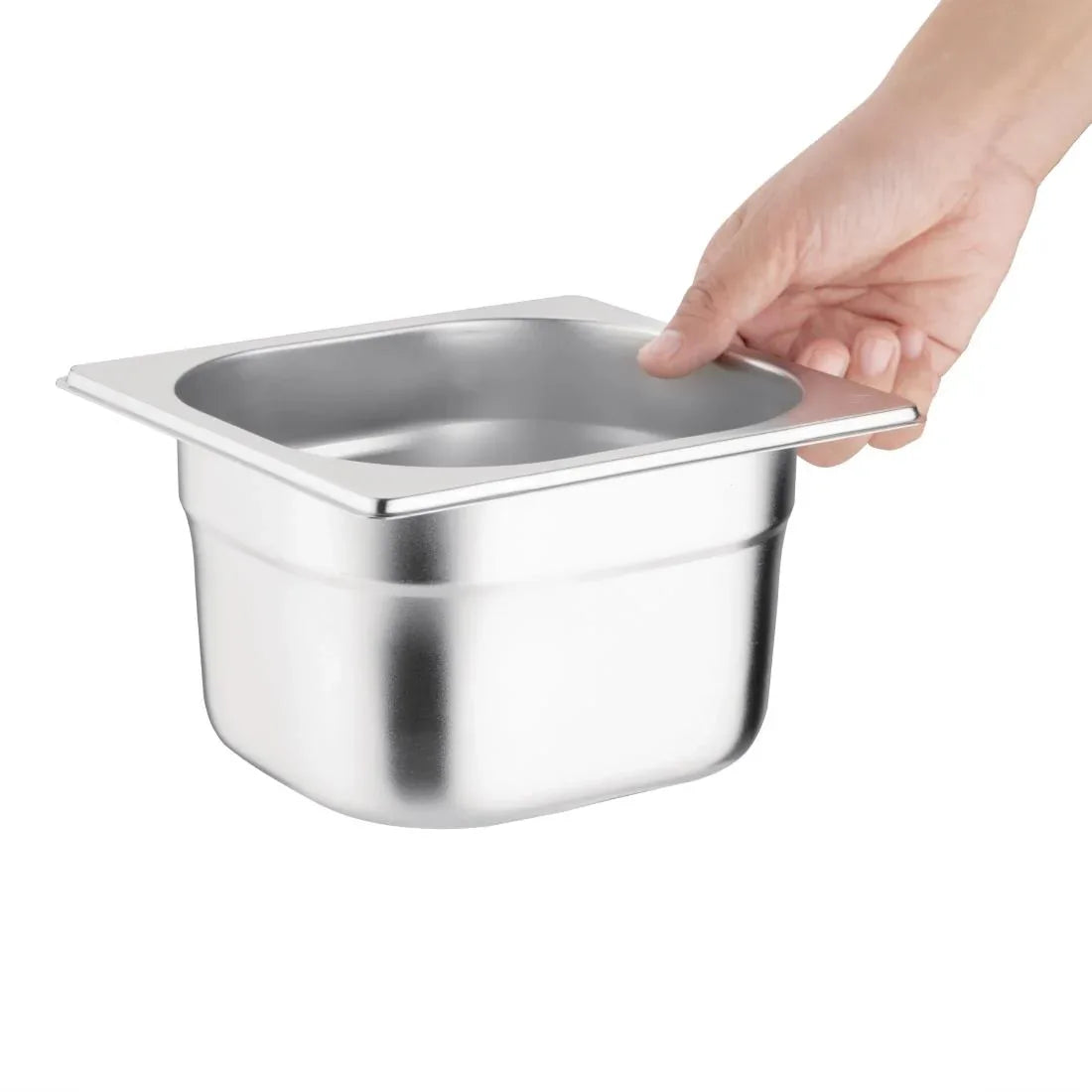 K991 Vogue Stainless Steel 1/6 Gastronorm Pan 100mm - JD Catering Equipment Solutions Ltd