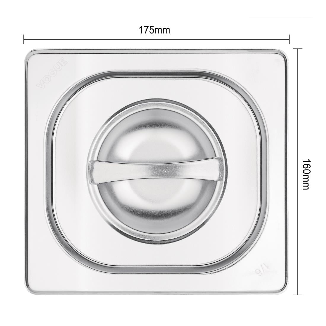 K993 Vogue Stainless Steel 1/6 Gastronorm Lid
