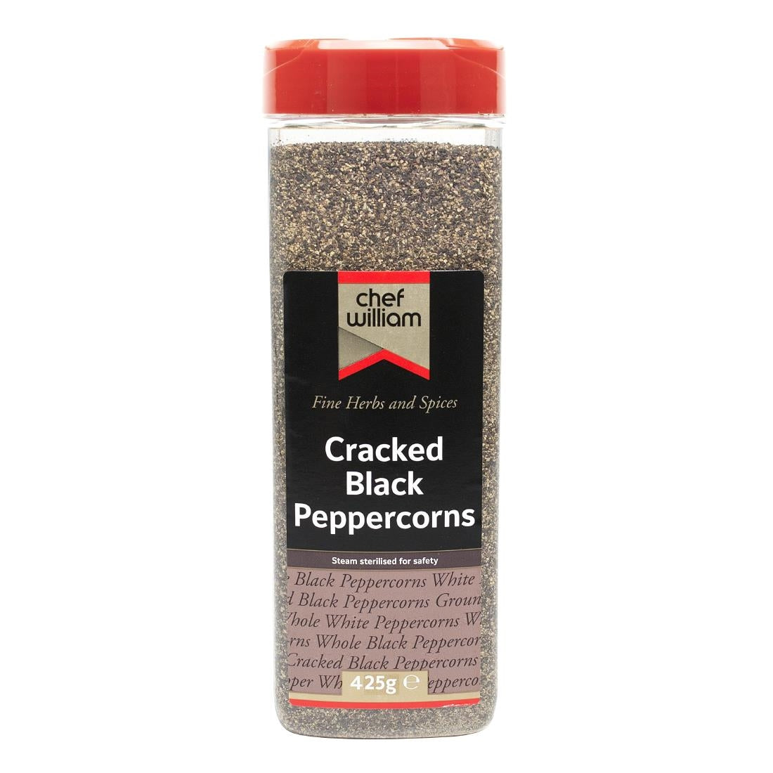KA002 Chef William Cracked Black Peppercorns 425g