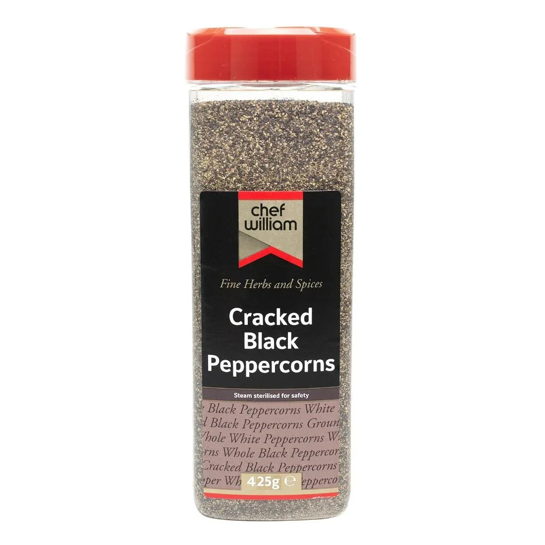 KA002 Chef William Cracked Black Peppercorns 425g