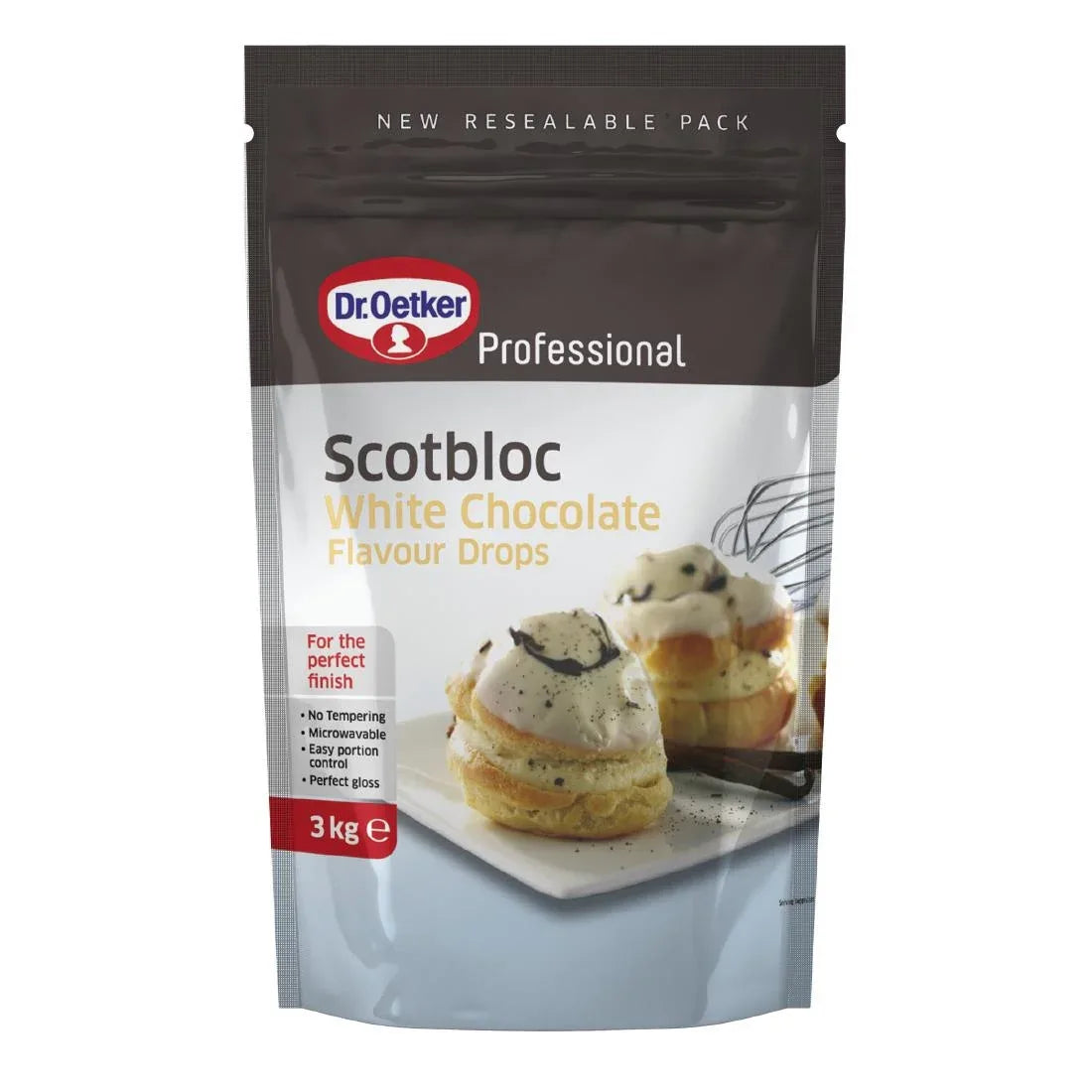 KA082 Dr Oetker Scotbloc White Chocolate Flavoured Drops 3kg