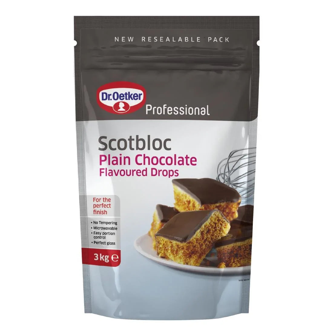 KA085 Dr Oetker Scotbloc Plain Chocolate Flavoured Drops 3kg