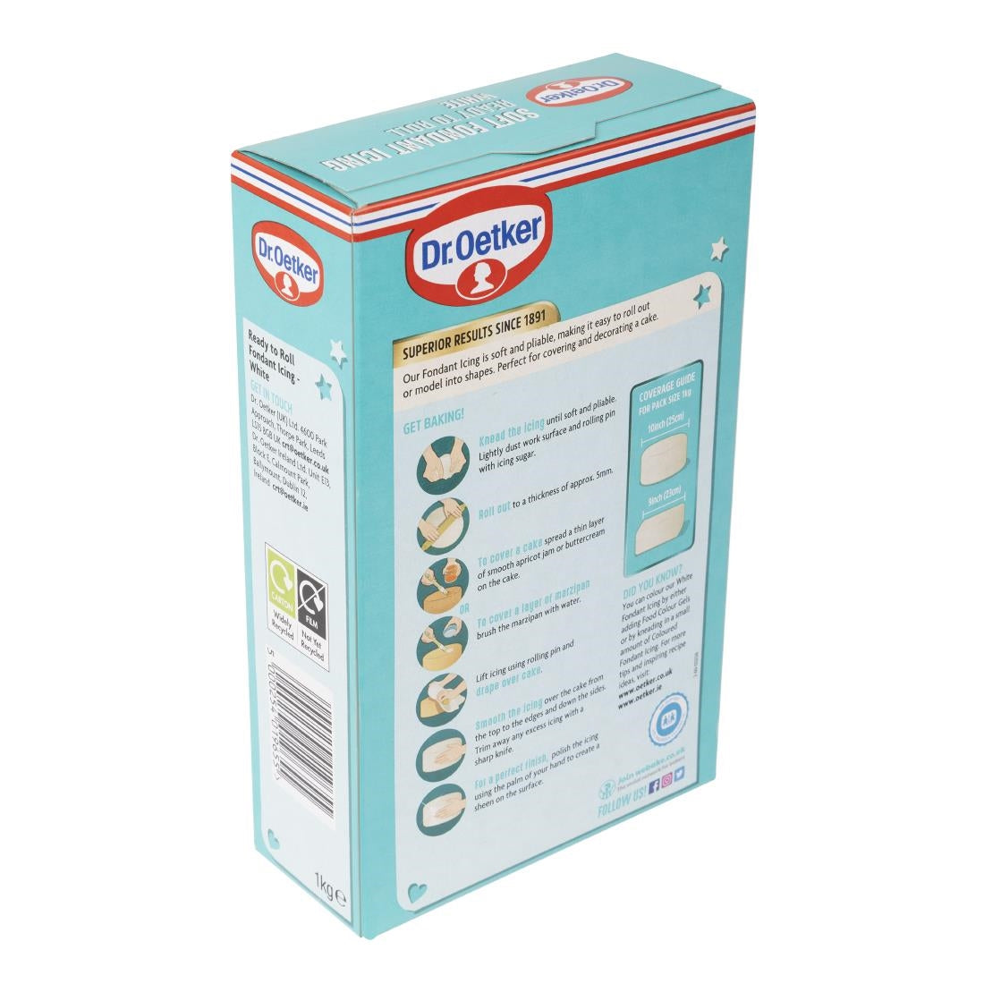 KA083 Dr. Oetker Soft Fondant White Icing Ready to Roll 1kg