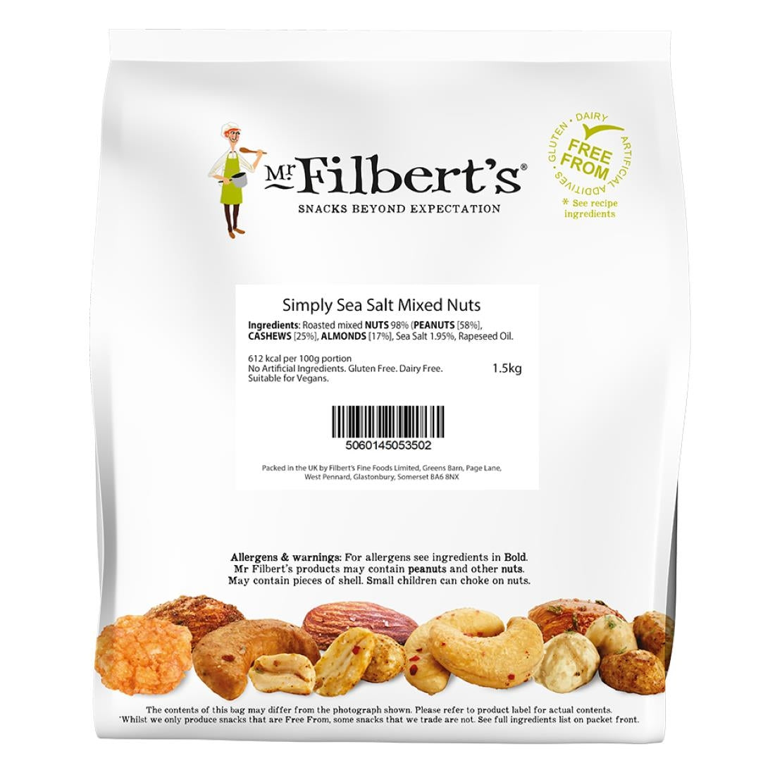 KA184 Mr Filbert's Simply Sea Salt Mixed Nuts 1.5kg