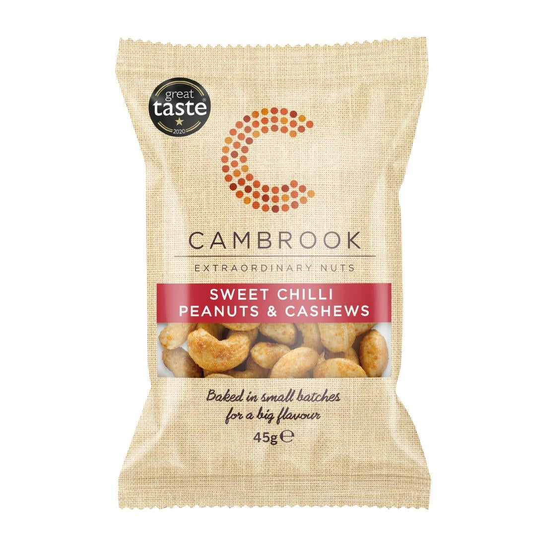 KA483 Cambrook Baked Sweet Chilli Peanuts & Cashews Snack Pack 45g (Pack of 24)