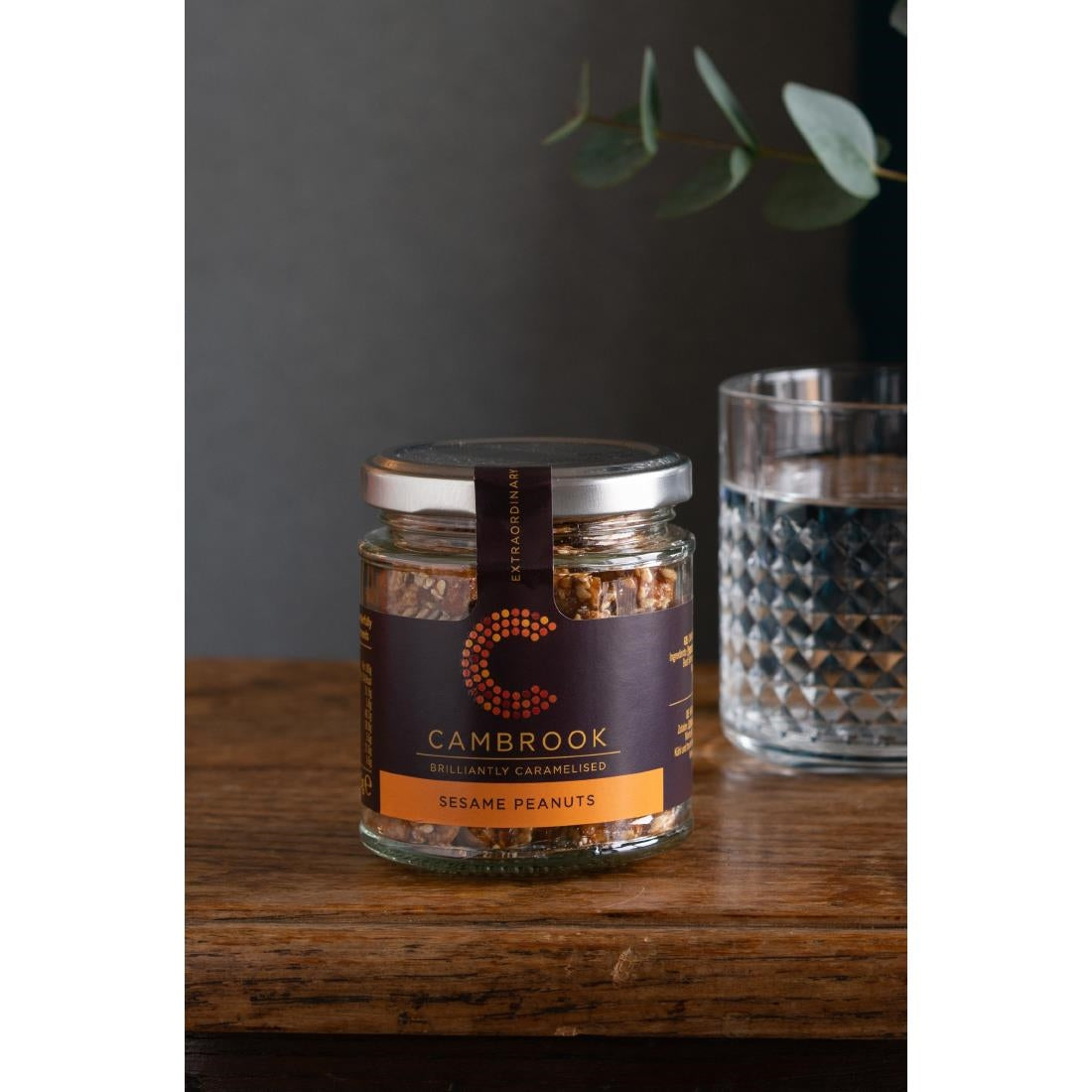 KA486 Cambrook Caramelised Sesame Peanuts Glass Jar 80g (Pack of 15)