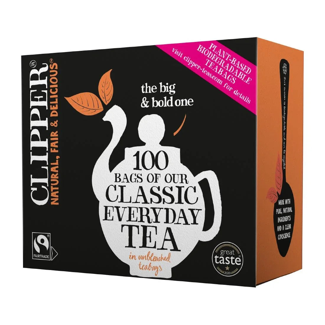 KA502 Clipper Fairtrade Classic Everyday Black Teabags - Envelope, String & Tag (Pack of 250)