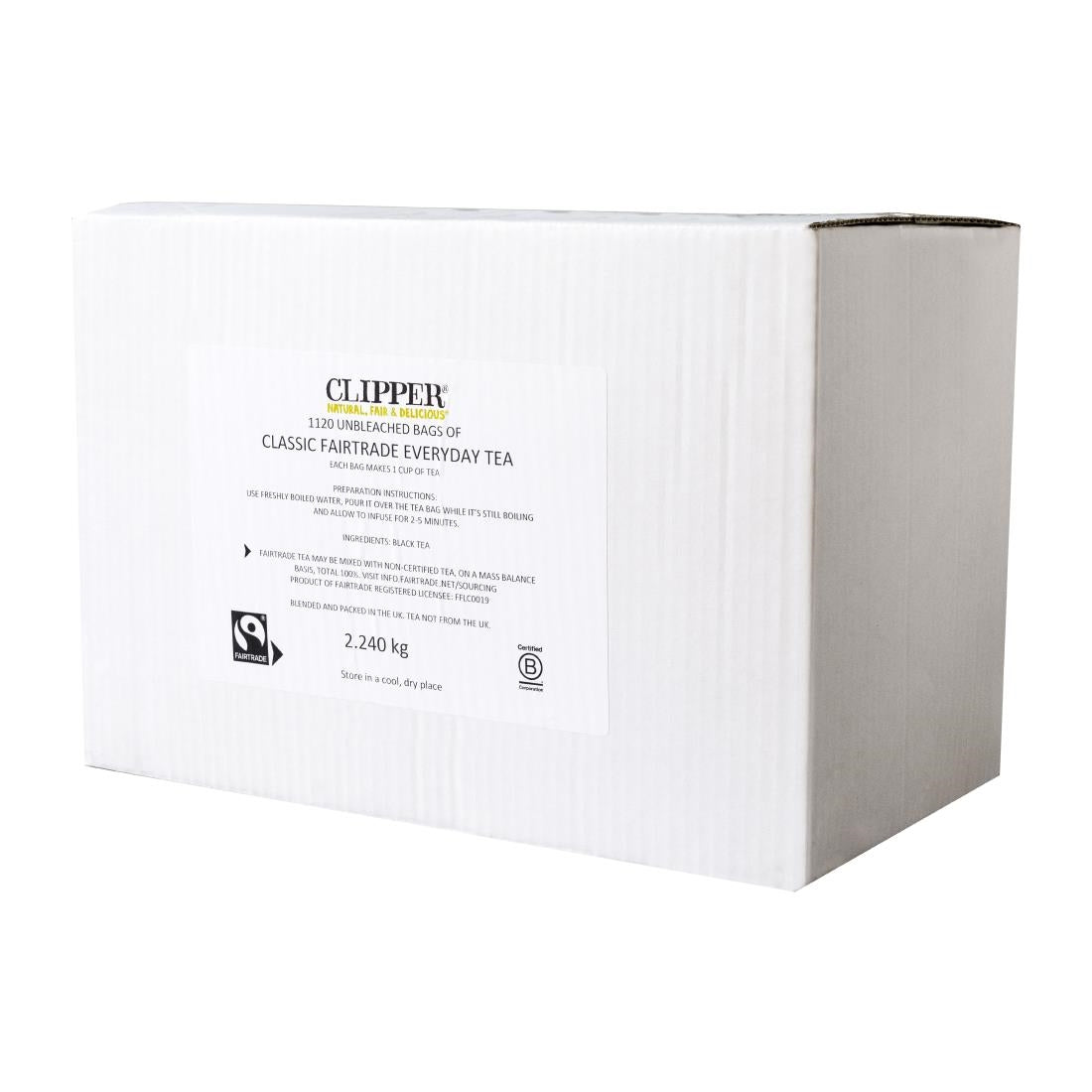 KA502 Clipper Fairtrade Classic Everyday Black Teabags - Envelope, String & Tag (Pack of 250)