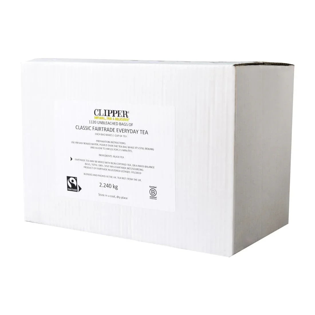 KA502 Clipper Fairtrade Classic Everyday Black Teabags - Envelope, String & Tag (Pack of 250)