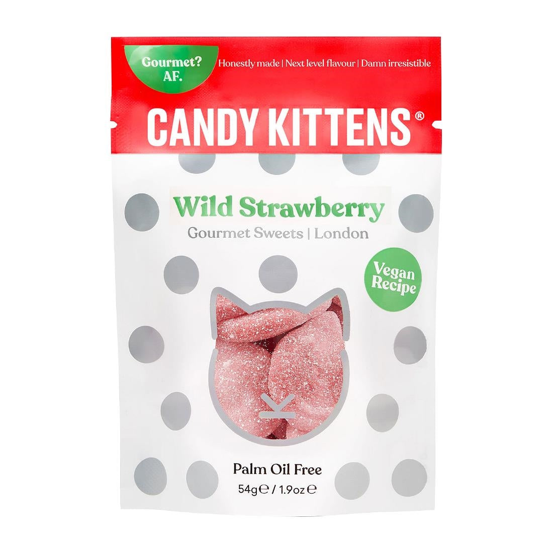 KA604 - Candy Kittens Pop Bags Wild Strawberry 54g (12 Pack)