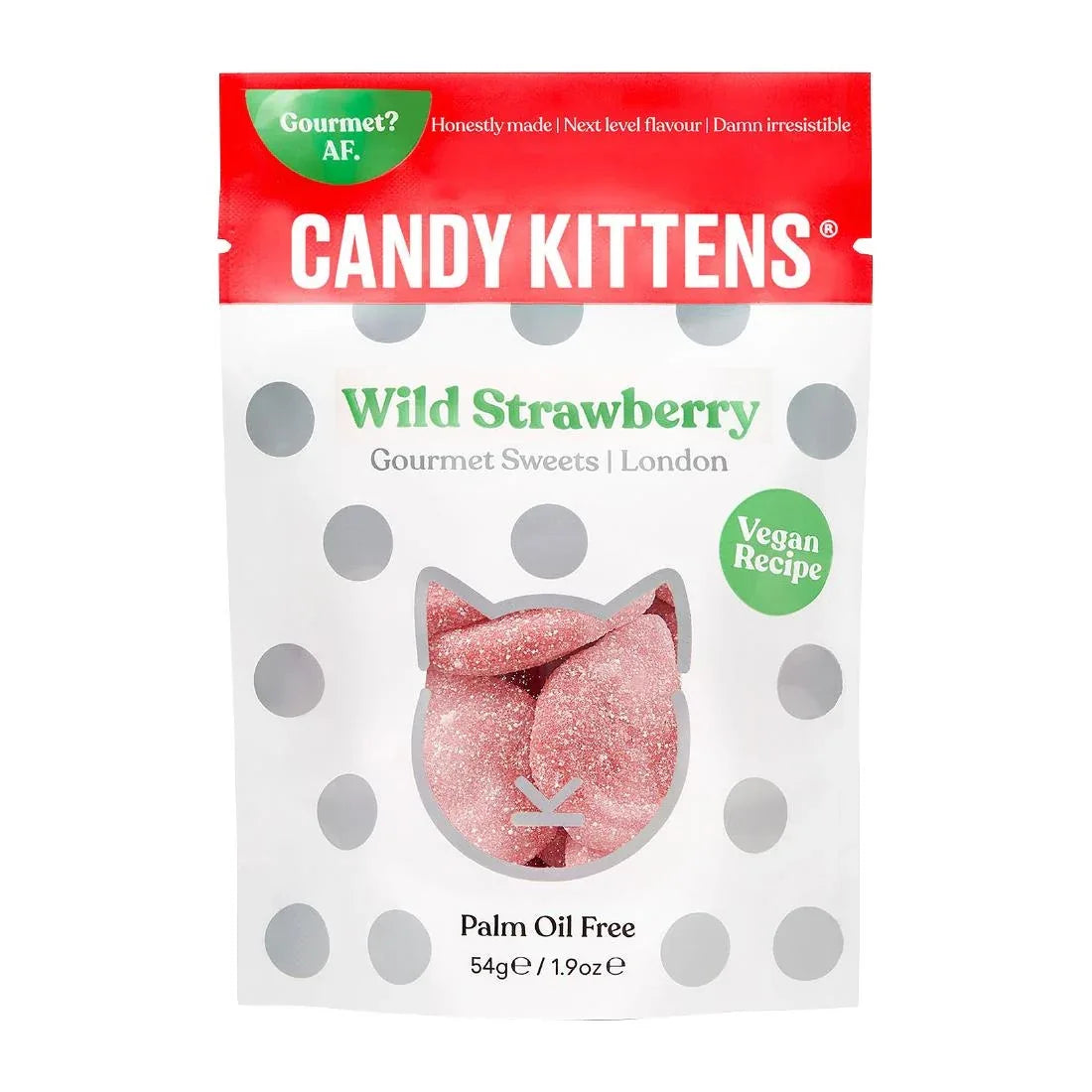 KA604 - Candy Kittens Pop Bags Wild Strawberry 54g (12 Pack)