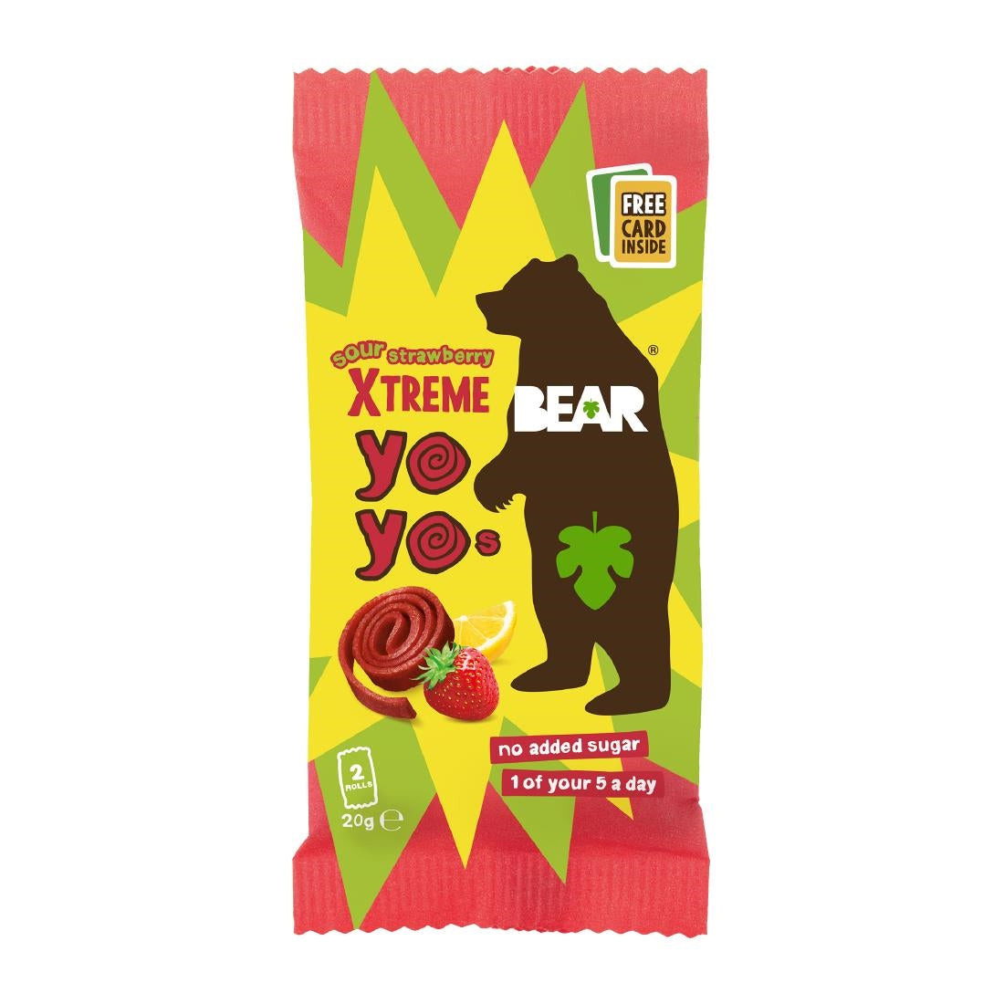 KA624 - BEAR Yoyos Xtreme - Sour Strawberry 20g (Pack of 18)