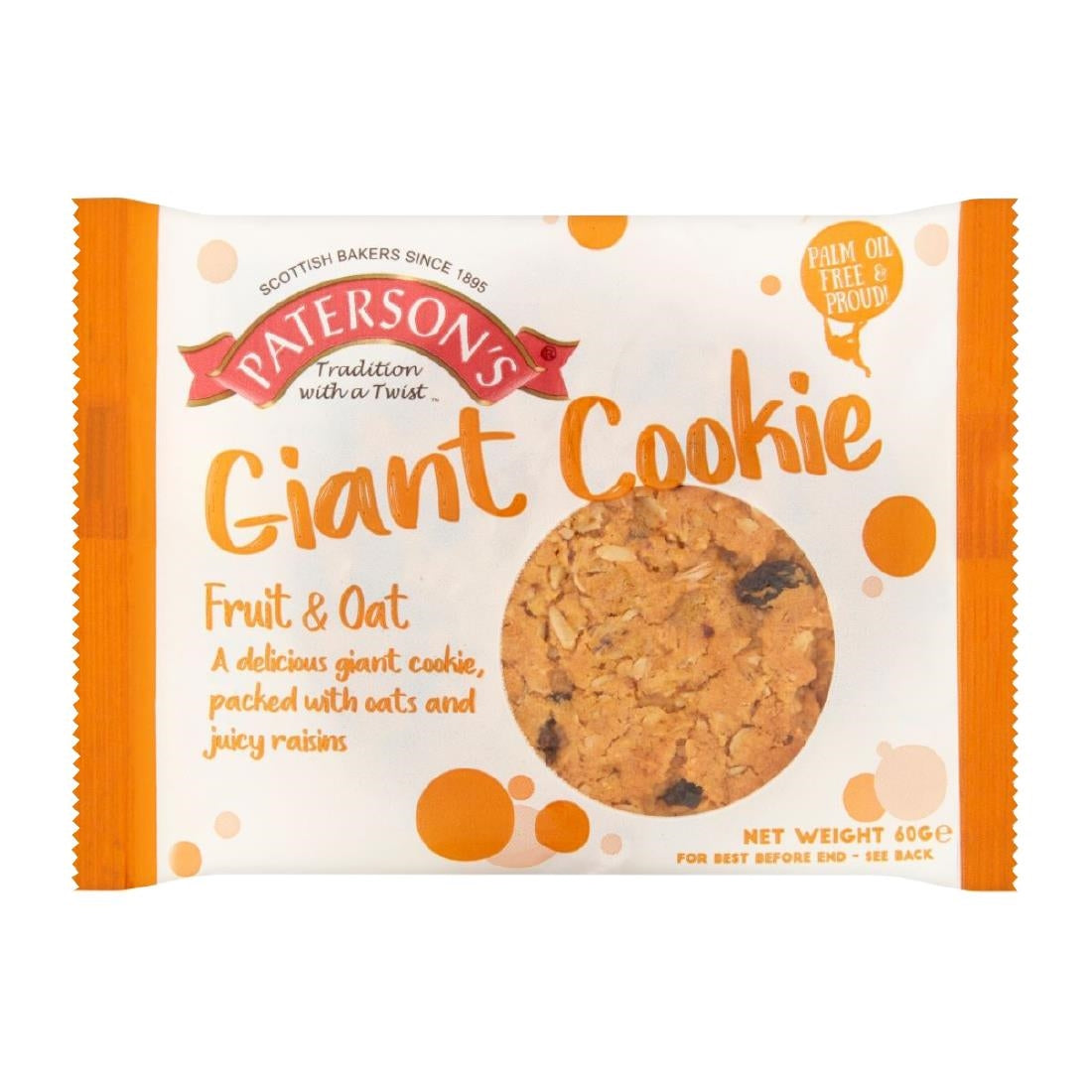KA644 Paterson's Giant Fruity Oat Cookie 60g (18 Pack)