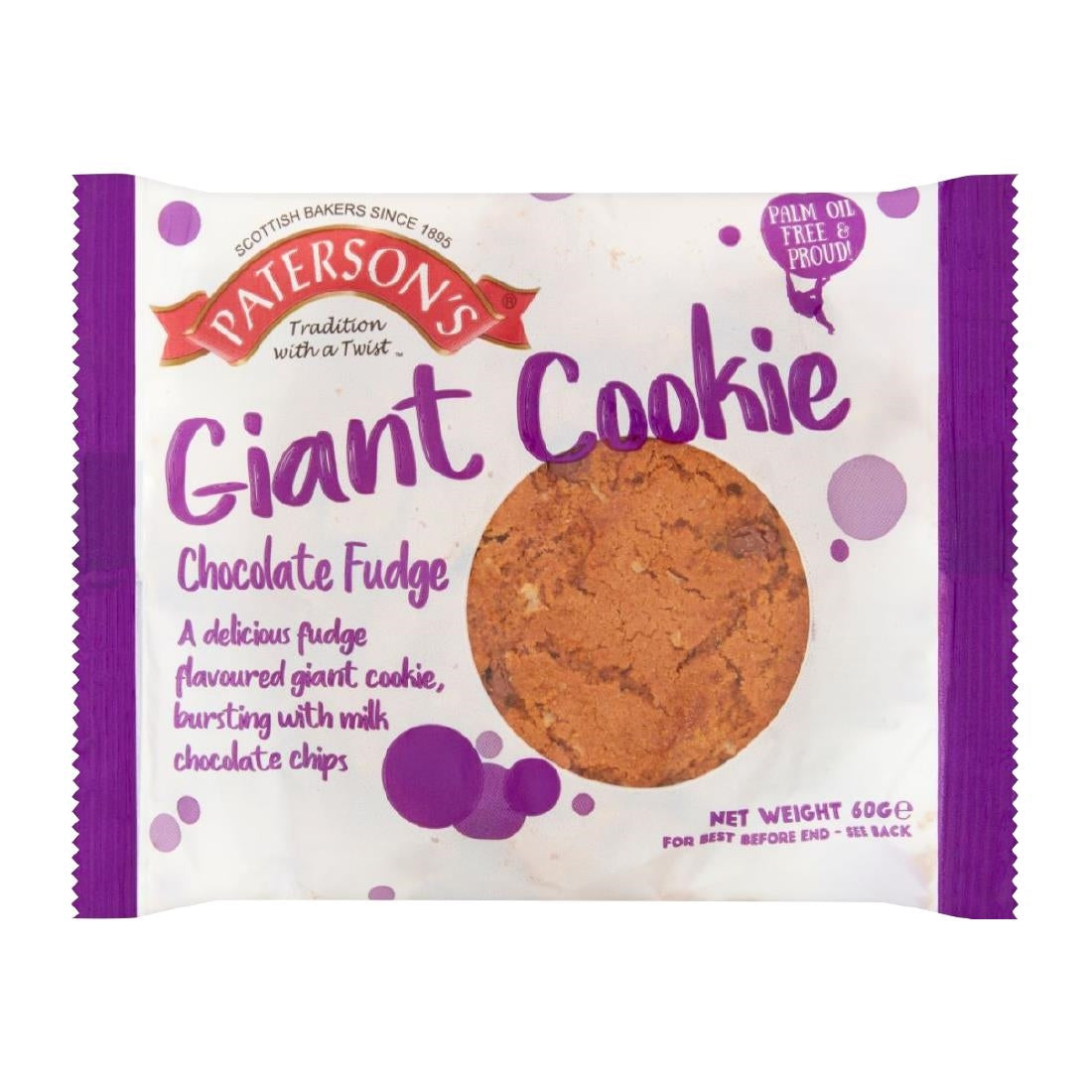 KA645 Paterson's Giant Choco Fudge Cookie 60g (18 Pack)