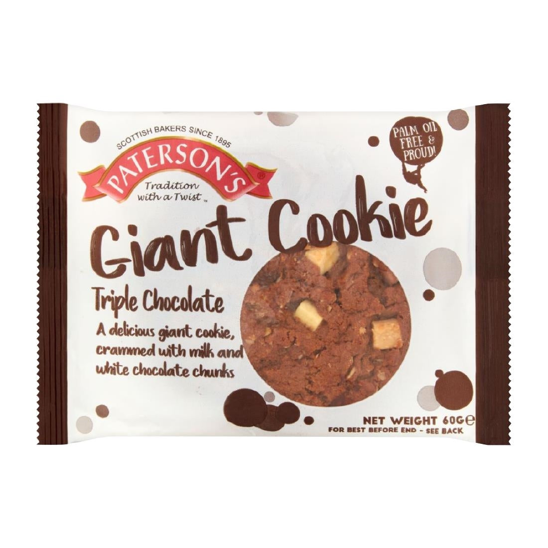 KA646 Paterson's Giant Triple Choc Cookie 60g (18 Pack)