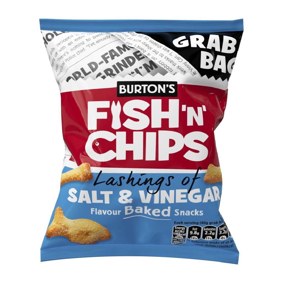KA651 - Burton's Fish 'n' Chips Salt & Vinegar Grab Bags 40g (30 Pack)