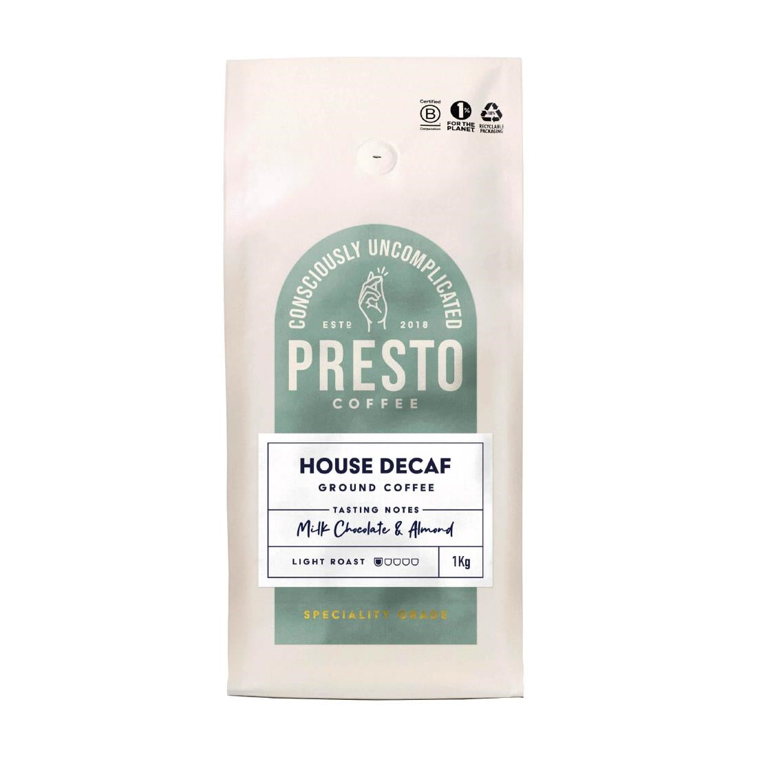 KA733 Presto Coffee House Decaf Ground Coffee 1kg