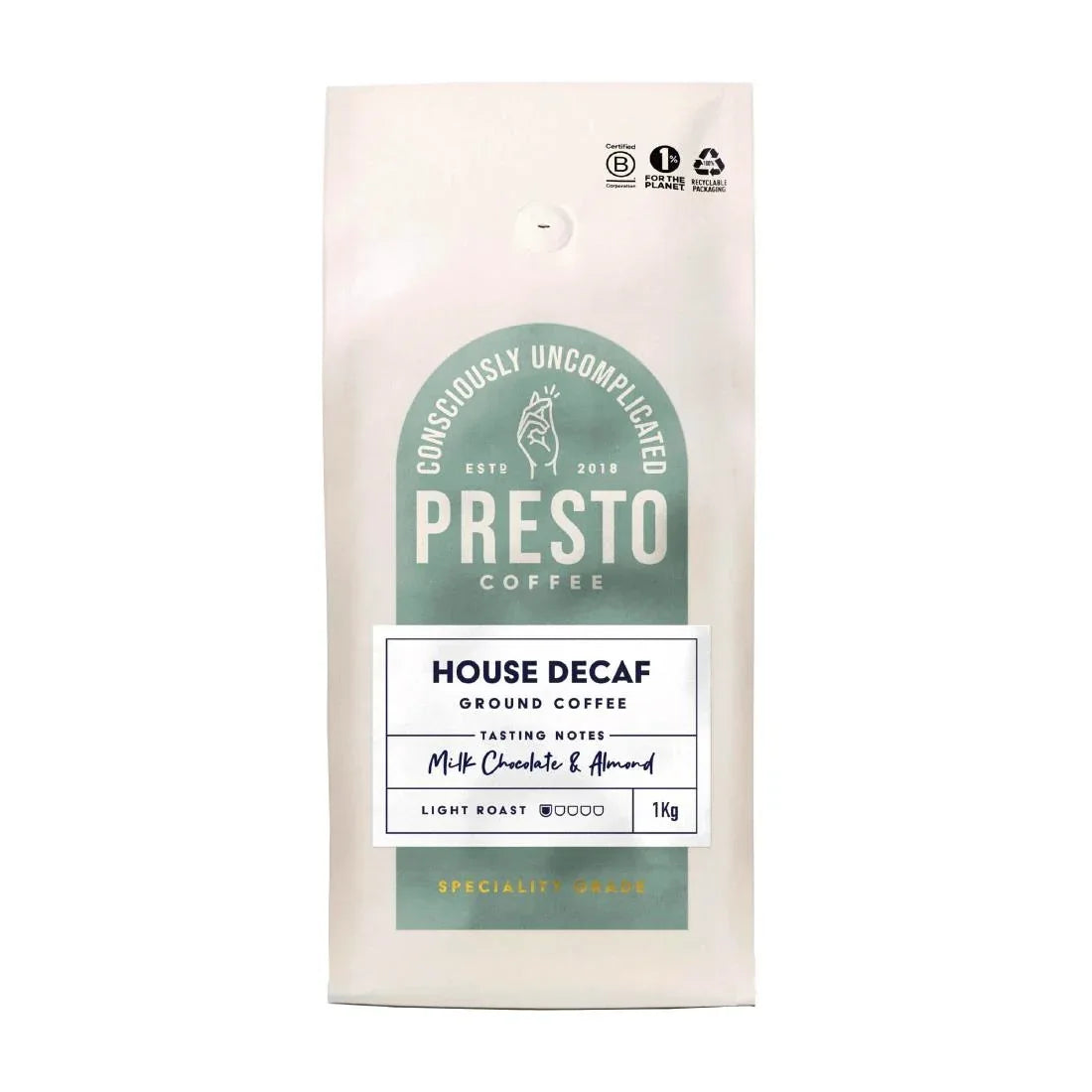 KA733 Presto Coffee House Decaf Ground Coffee 1kg