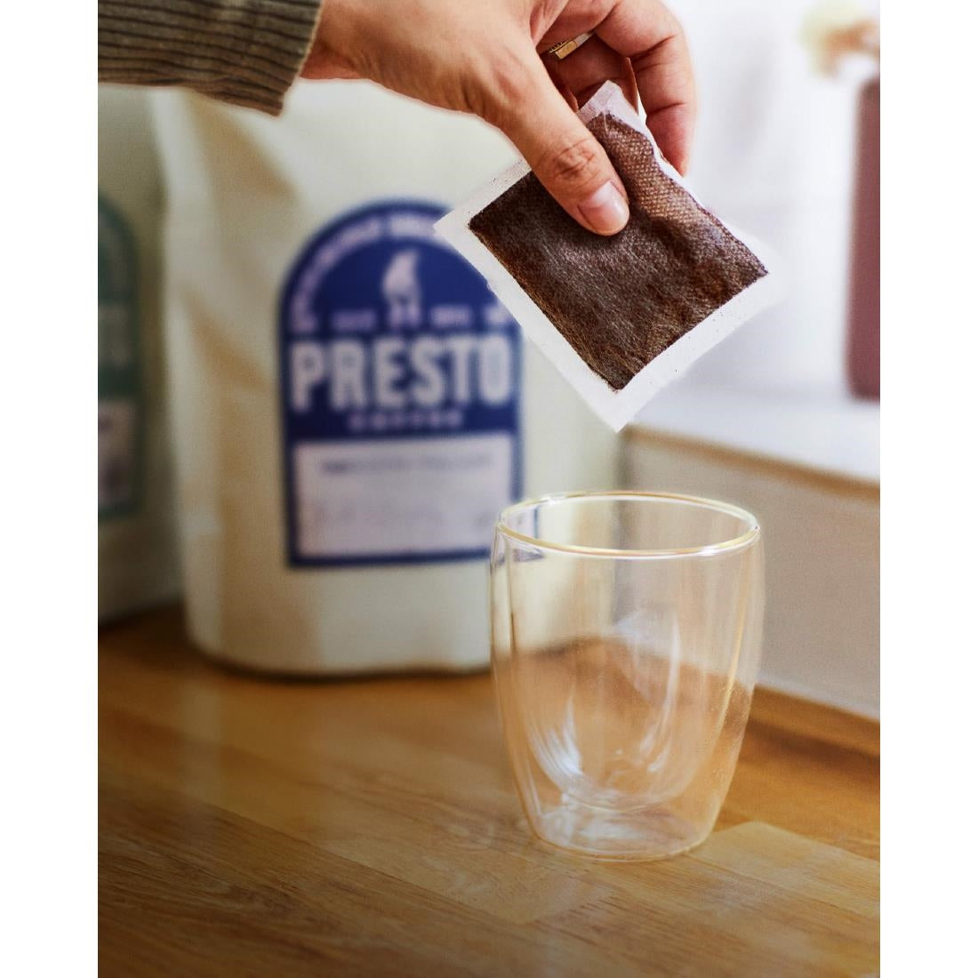 KA737 Presto Coffee Half Caf Espresso Coffee Bags Enveloped 8g (10 Pack)