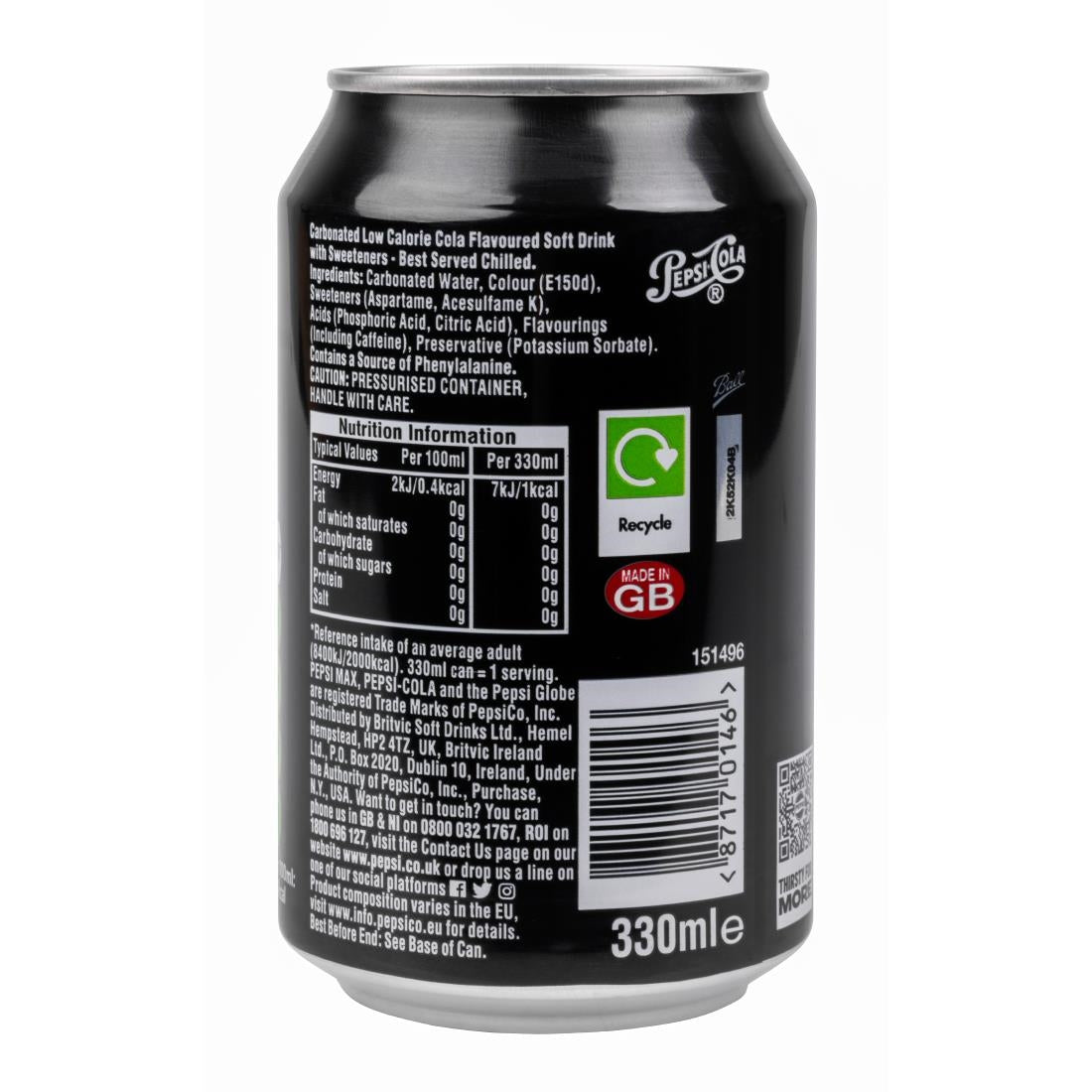 Pepsi Max Cans 330ml (24 Pack)