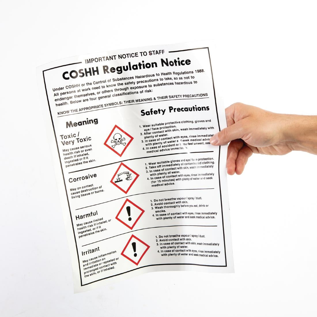 L903 Vogue COSHH Regulations Sign