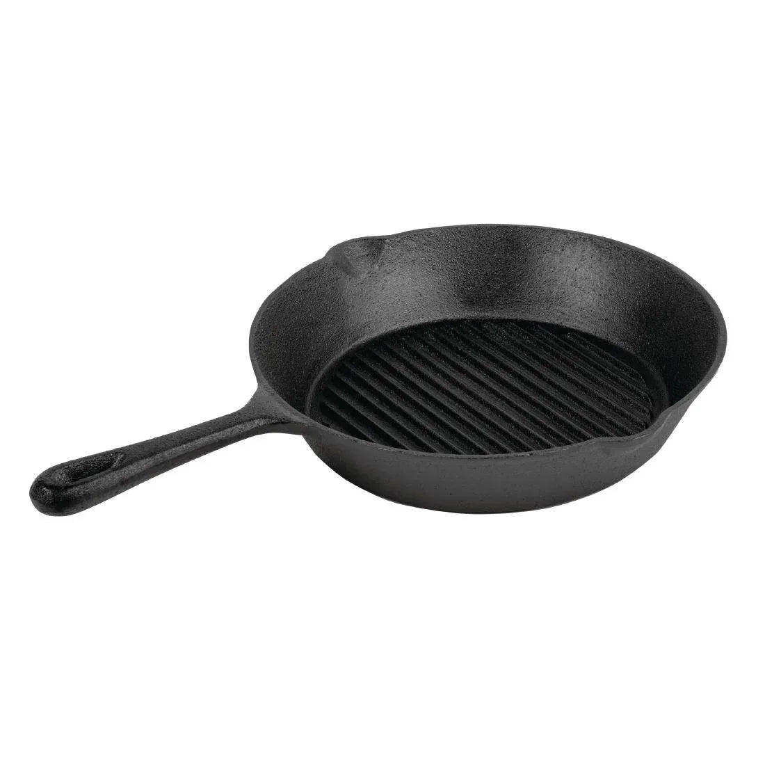 M652 Vogue Round Cast Iron Ribbed Skillet Pan - JD Catering Equipment Solutions Ltd