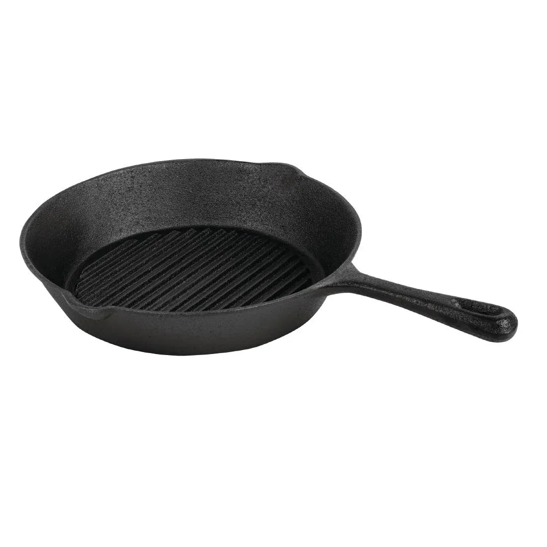 M652 Vogue Round Cast Iron Ribbed Skillet Pan - JD Catering Equipment Solutions Ltd
