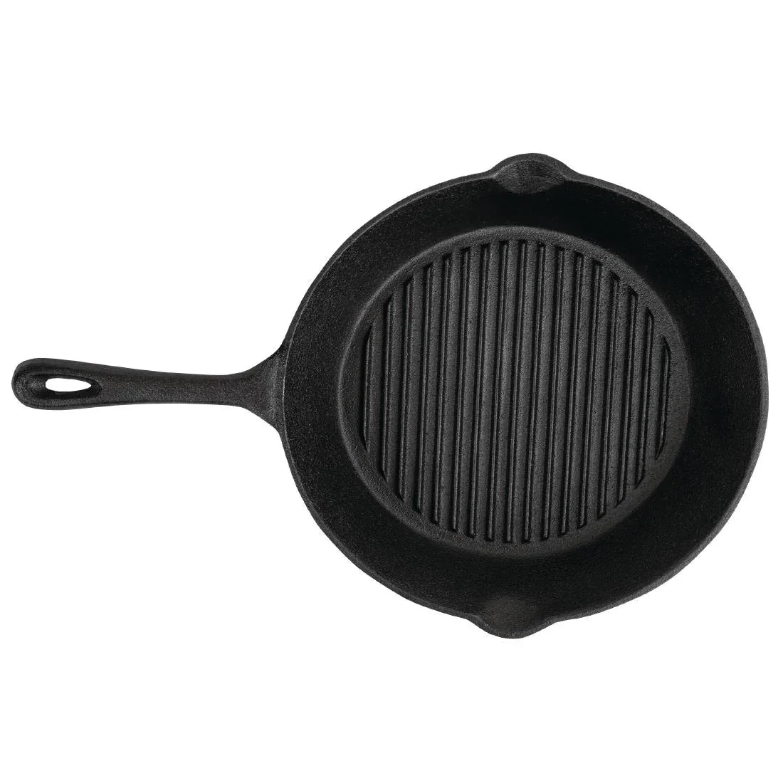 M652 Vogue Round Cast Iron Ribbed Skillet Pan - JD Catering Equipment Solutions Ltd