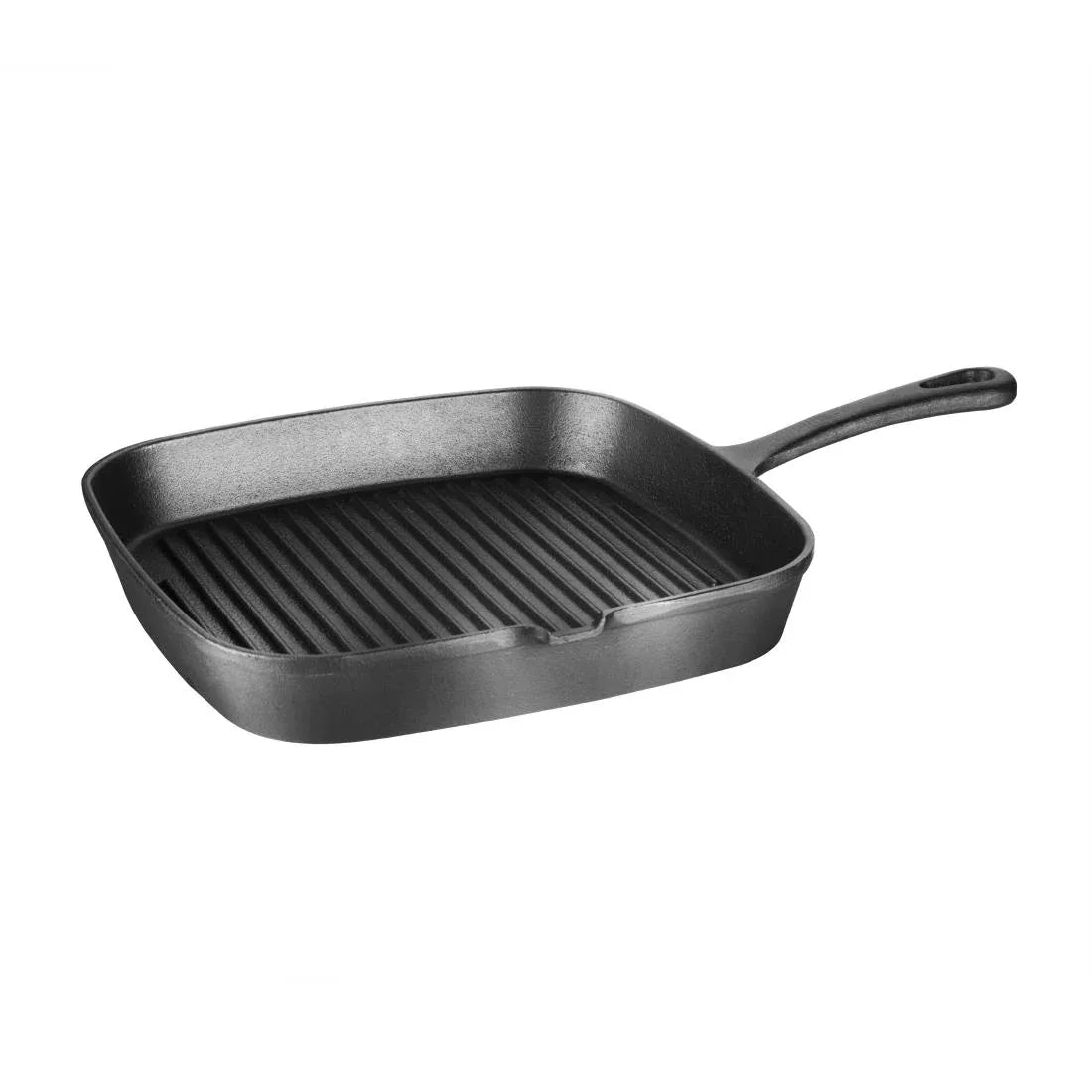 M653 Vogue Square Cast Iron Ribbed Skillet Pan - JD Catering Equipment Solutions Ltd