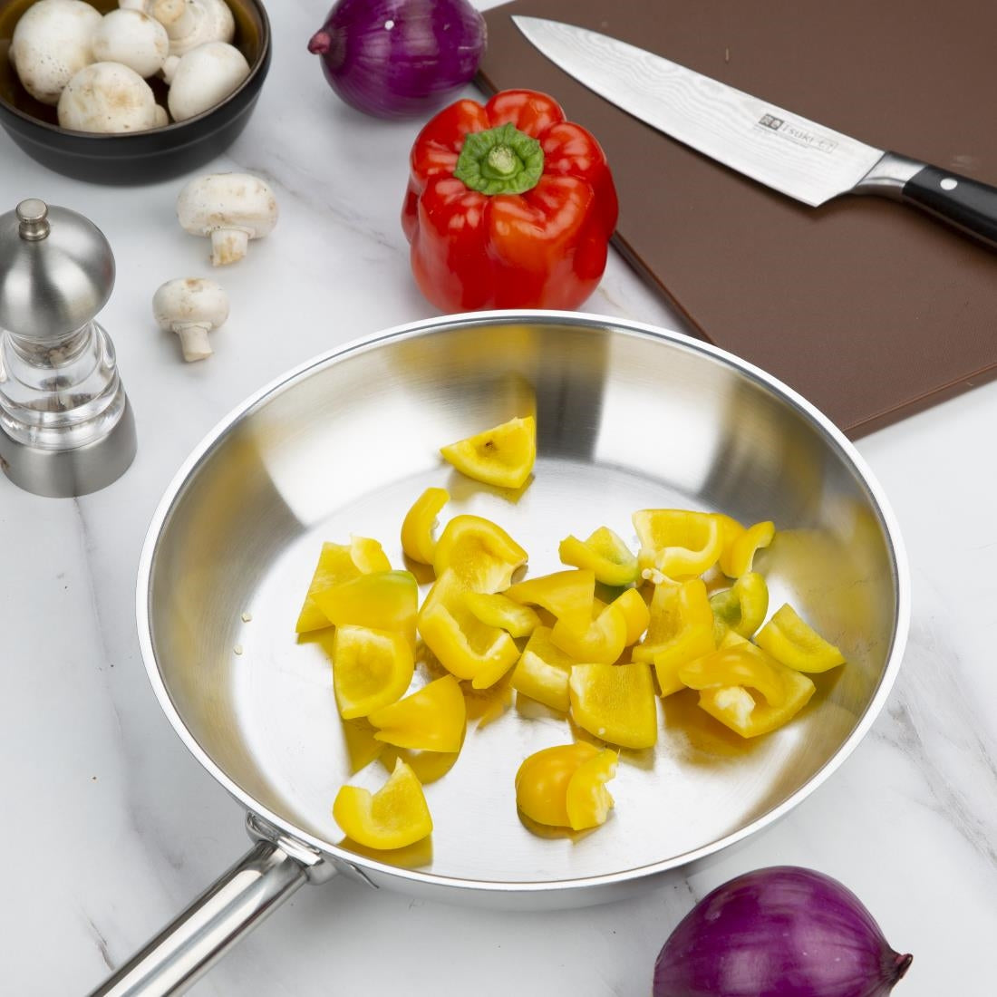 M926 Vogue Stainless Steel Induction Frying Pan 280mm