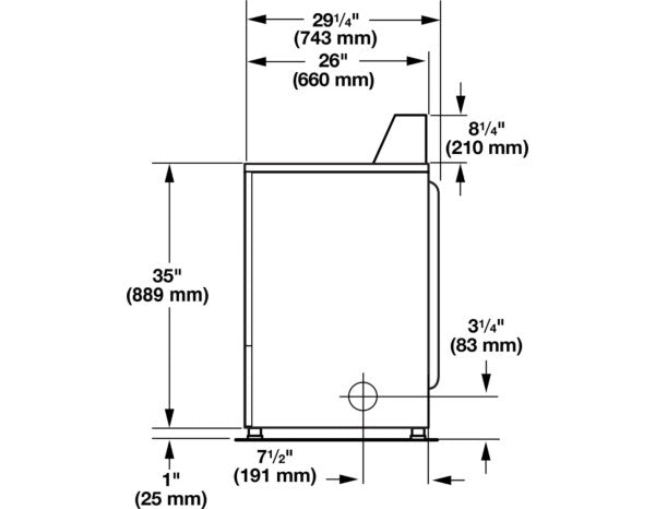 Maytag MDE20MNTGW 10.5kg American Style Vented Front Loader Dryer