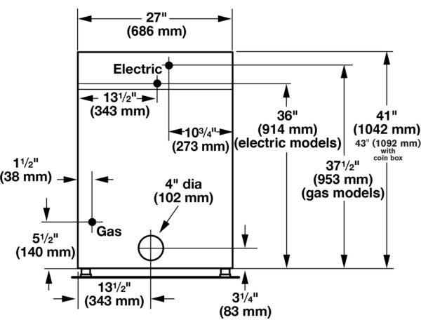 Maytag MDE20MNTGW 10.5kg American Style Vented Front Loader Dryer