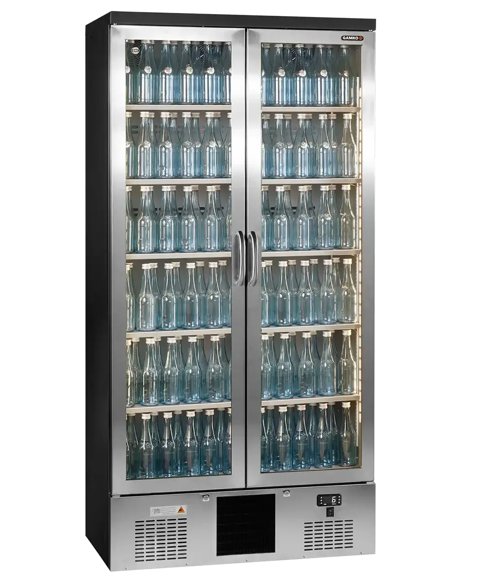 CE566 Gamko Maxiglass 2 Glass Door 500Ltr Bottle Cooler Cabinet MG3/500GCS - JD Catering Equipment Solutions Ltd