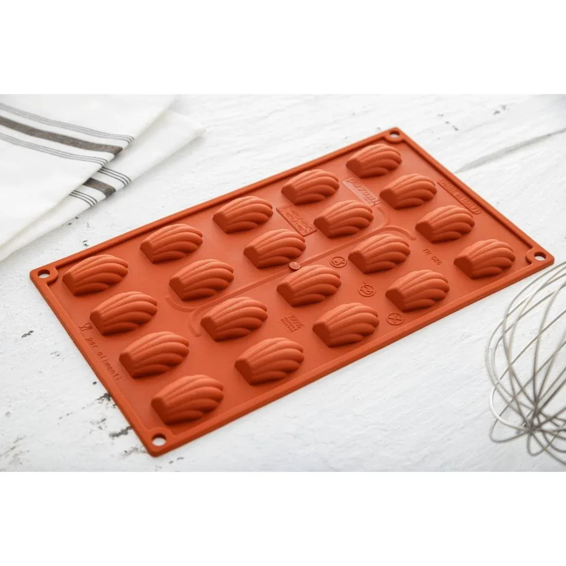 N939 Pavoni Formaflex Silicone Non-Stick Mini-Madeleine Mould 20 Cup - JD Catering Equipment Solutions Ltd