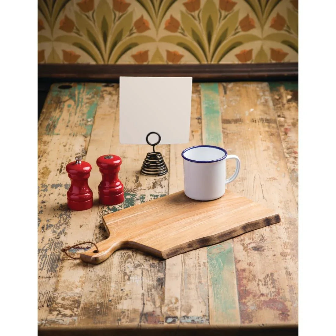 GM263 Olympia Acacia Wood Wavy Handled Wooden Board Small 305mm - JD Catering Equipment Solutions Ltd