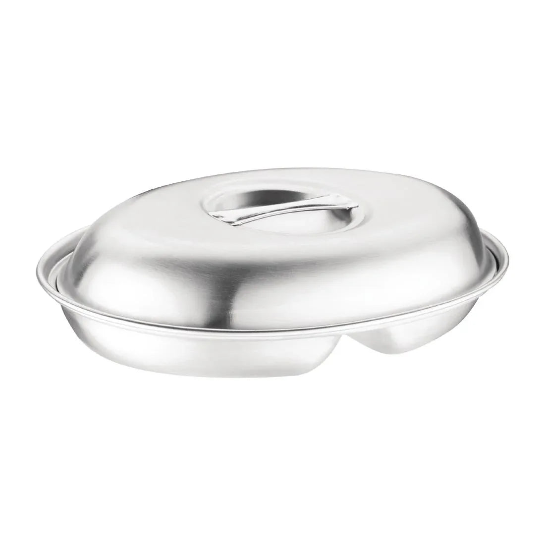 P184 Olympia Oval Vegetable Dish Two Compartments 200mm - JD Catering Equipment Solutions Ltd