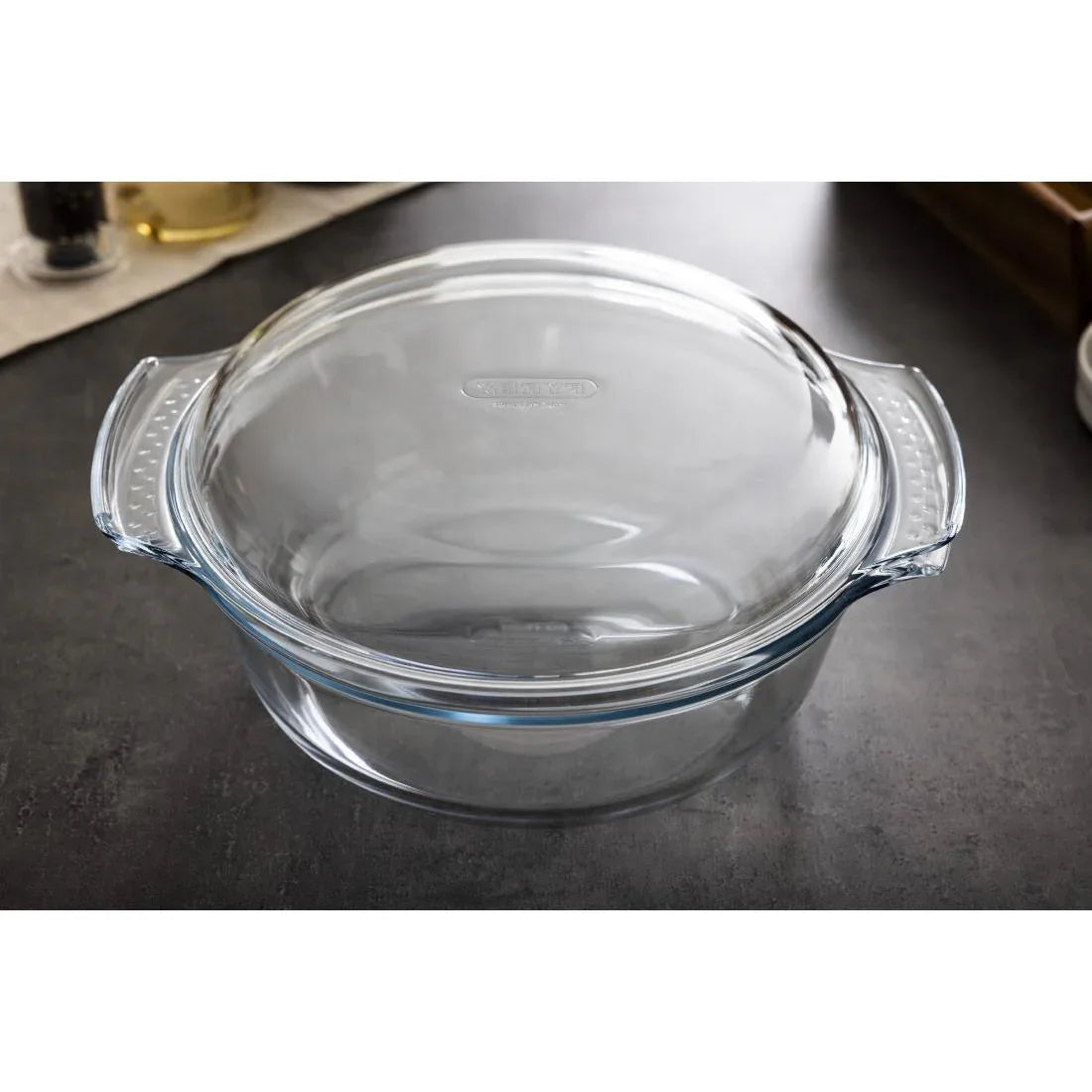 P590 Pyrex Round Glass Casserole Dish 3.75Ltr - JD Catering Equipment Solutions Ltd