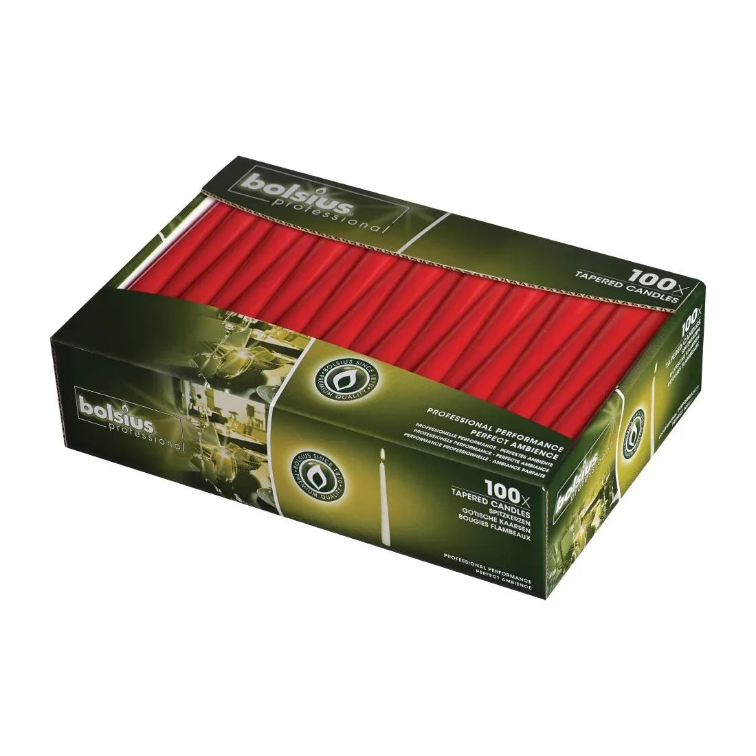 P961 Tapered Red 10inch Candles (Pack of 100) - JD Catering Equipment Solutions Ltd