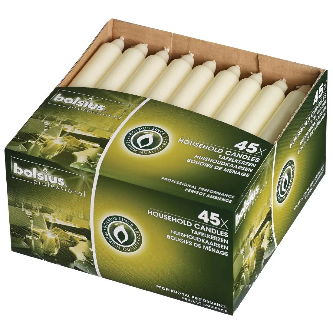 P999 Bolsius 7" Bistro Candles Ivory (Pack of 45) - JD Catering Equipment Solutions Ltd