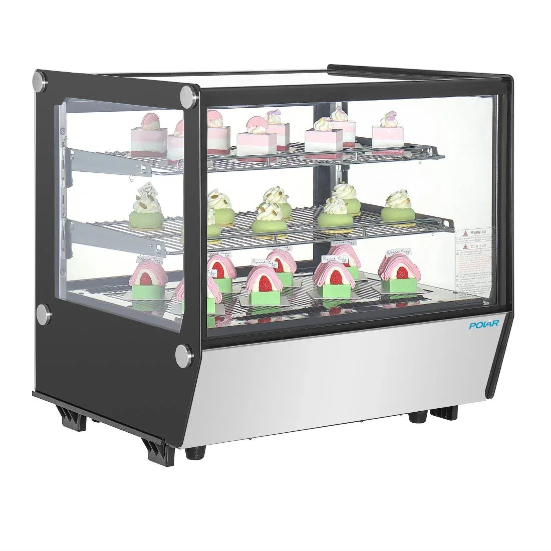 PG003 Polar G-Series Countertop Display Fridge Black Square Glass 120Ltr