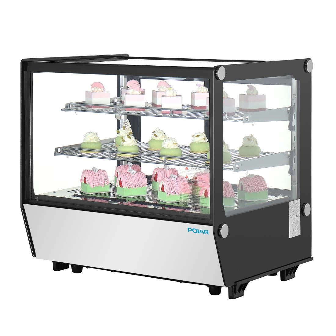 PG003 Polar G-Series Countertop Display Fridge Black Square Glass 120Ltr