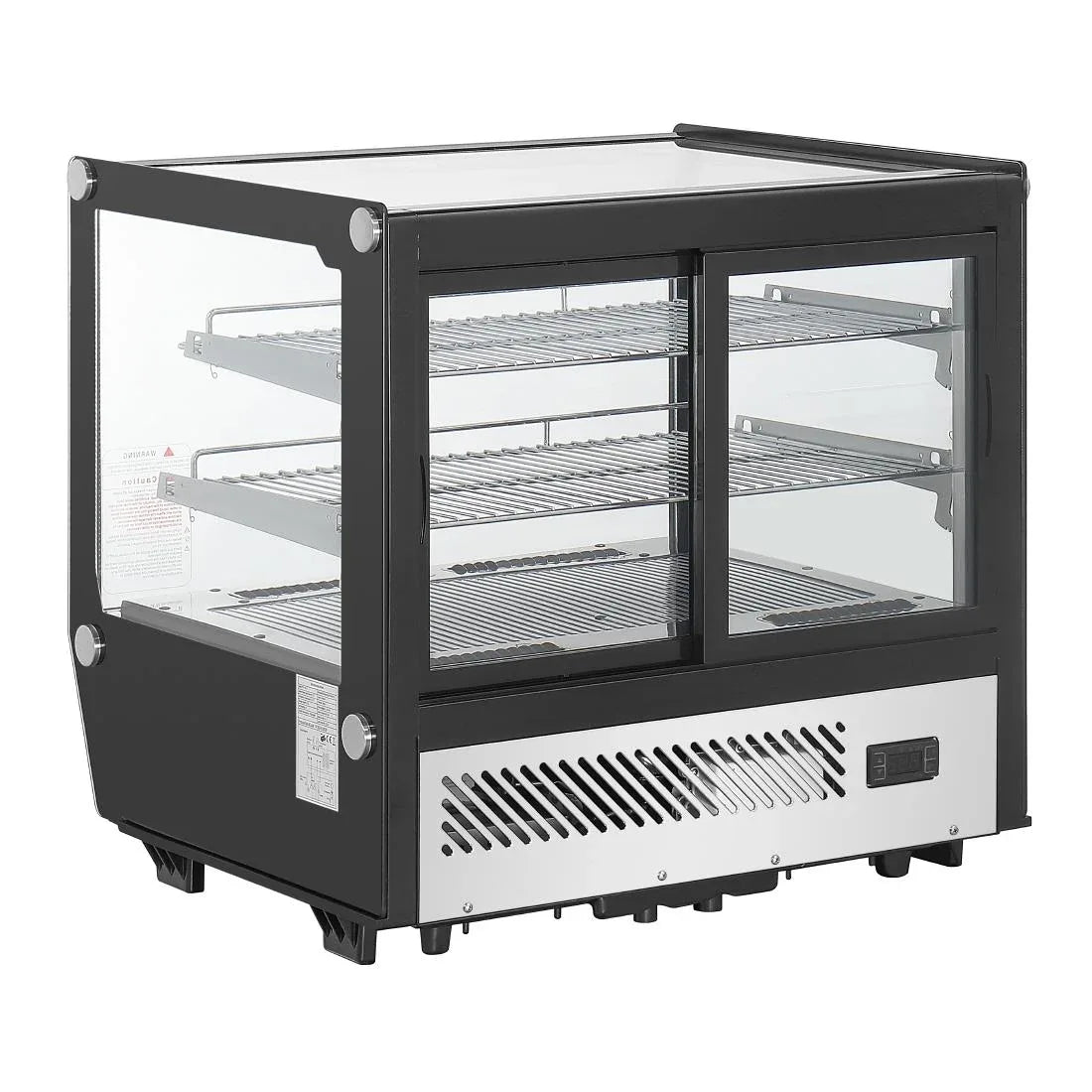 PG003 Polar G-Series Countertop Display Fridge Black Square Glass 120Ltr