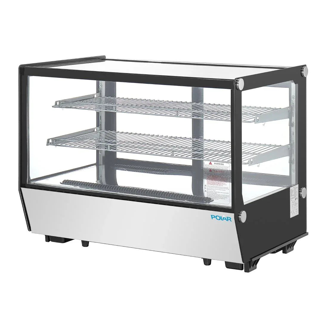 PG004 Polar G-Series Countertop Display Fridge Black Square Glass 160Ltr