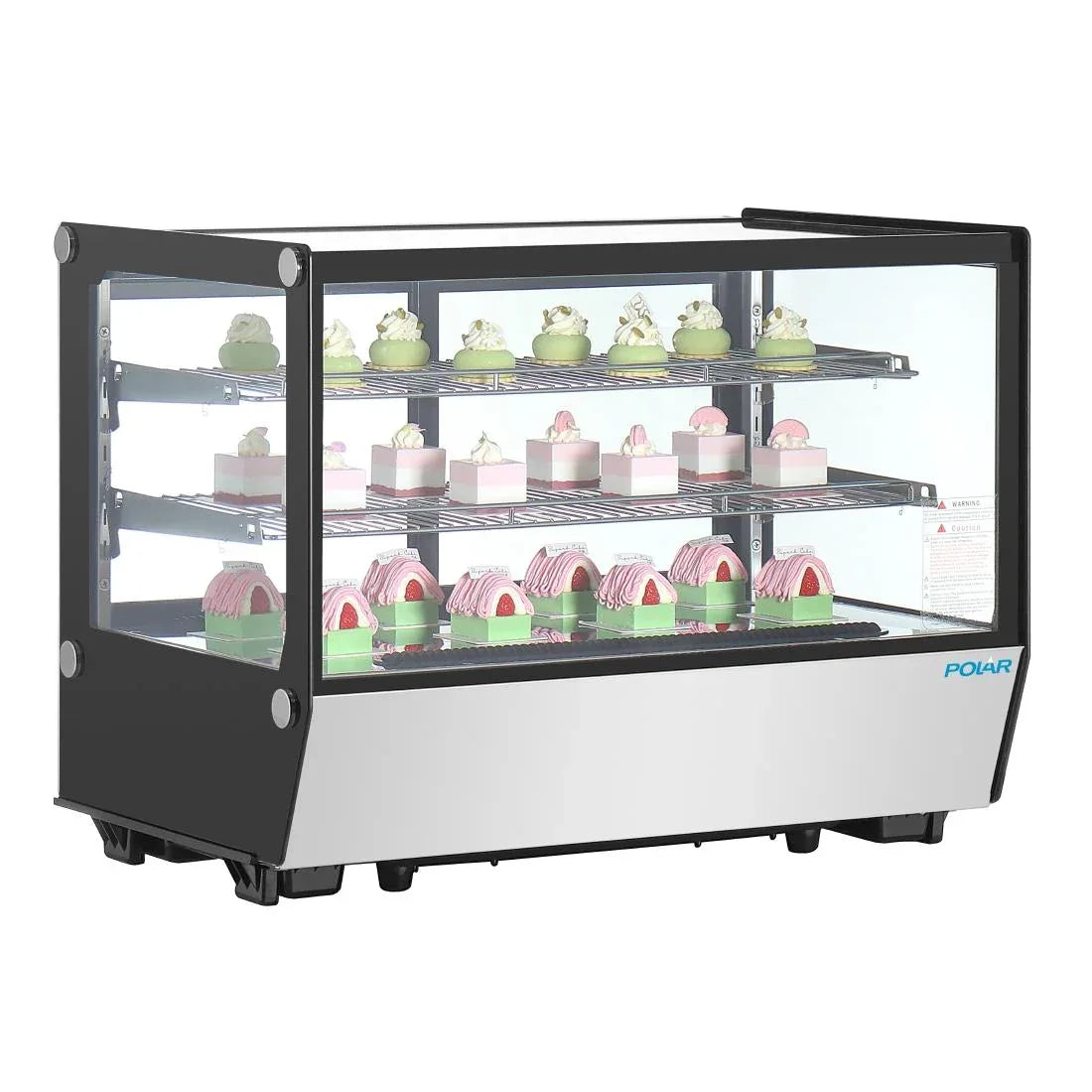 PG004 Polar G-Series Countertop Display Fridge Black Square Glass 160Ltr